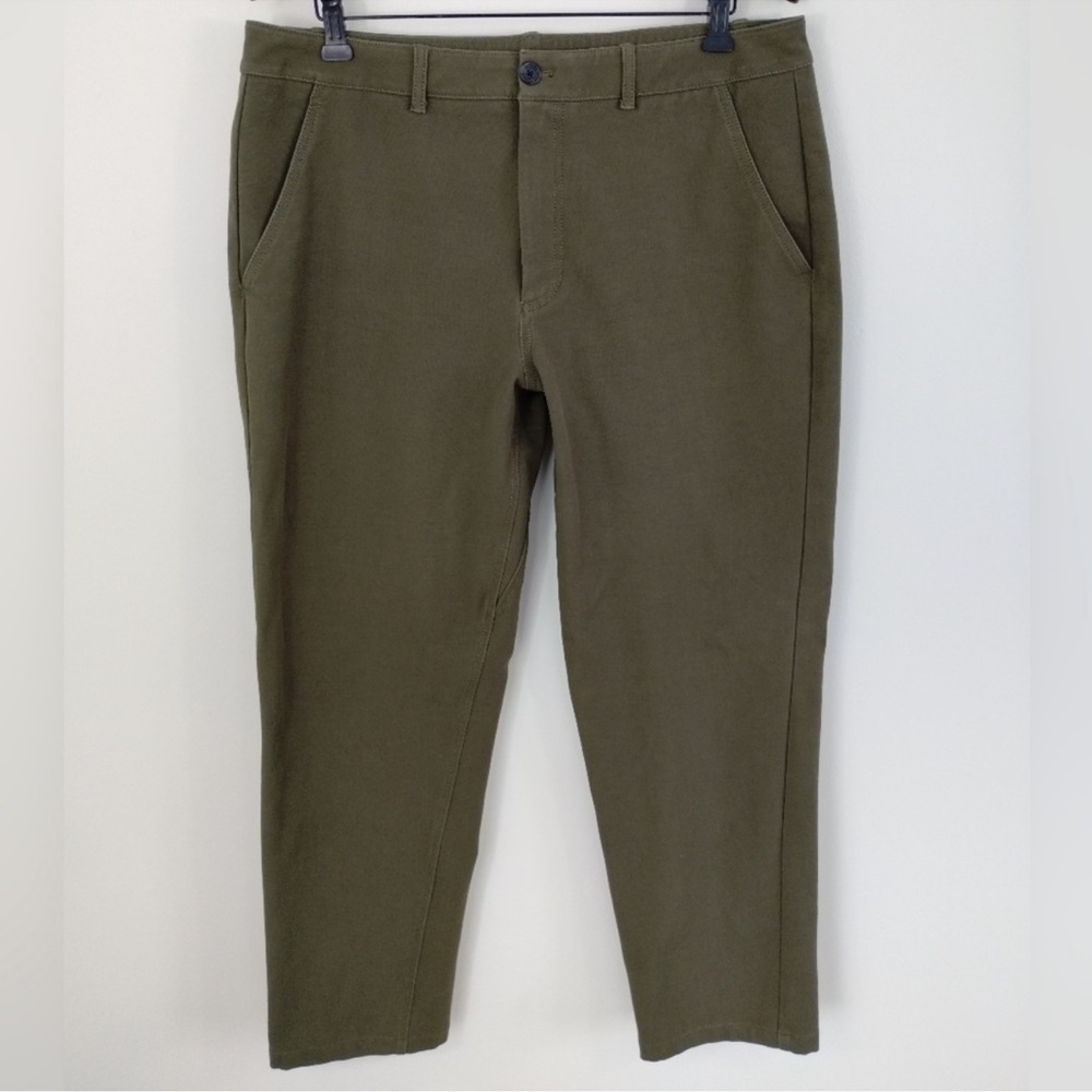 Kit & Ace Mens 36 Green Pants Chino Performance Stretch Flat Front Commute